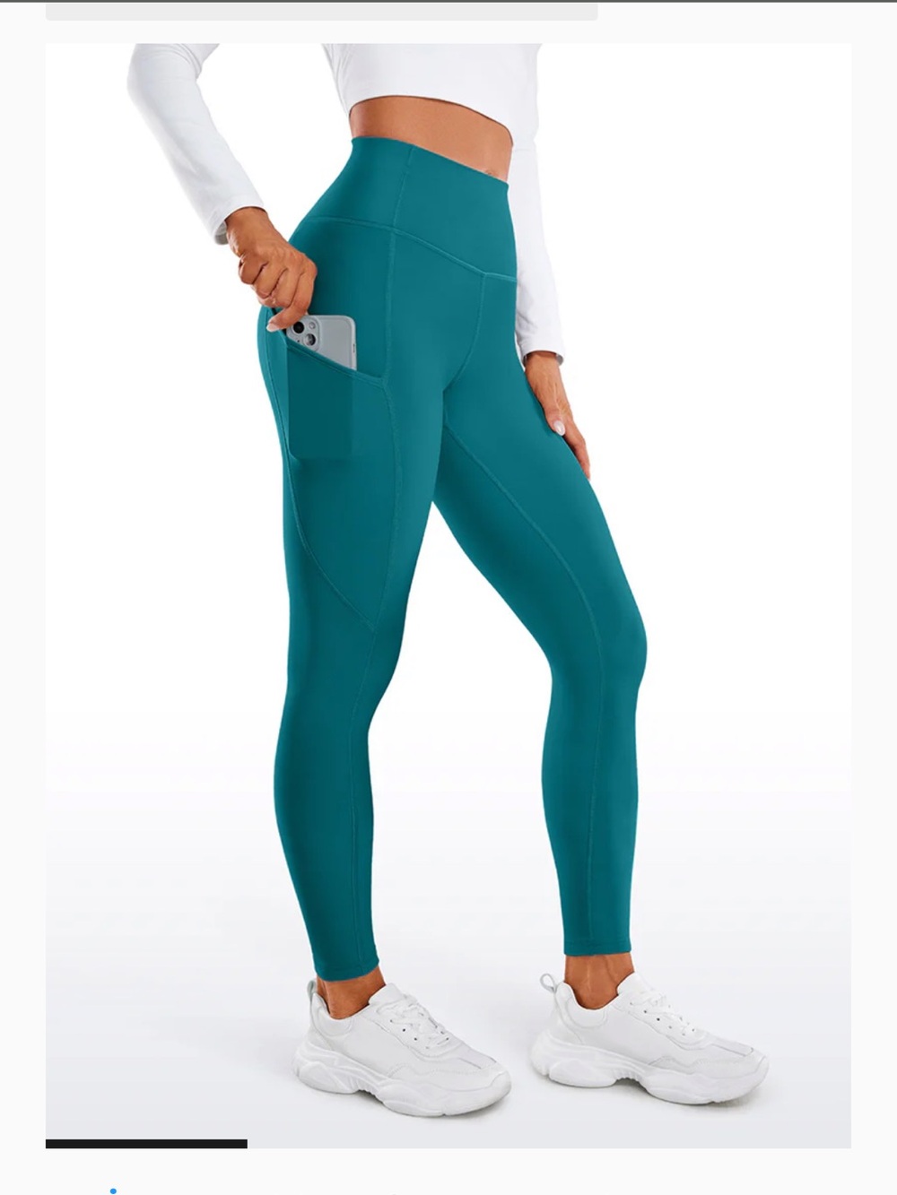 CRZ YOGA High-Waist Teal Pocket Leggings Small stain as pictured